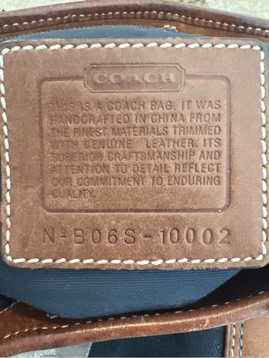 Coach Patchwork Signature Shoulder Bag in Brown and Blue - Picture 4 of 9